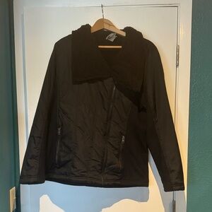 Women's Black Jacket with Shearling Collar